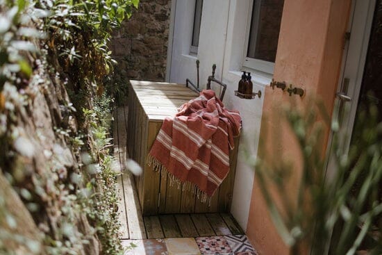 Ecru Adwa Woven Bath Towel - Lava Bathroom Accessories Ecru