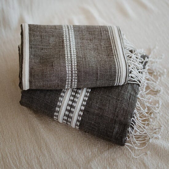 Ecru Adwa Woven Hand Towel - Granite Bathroom Accessories Ecru