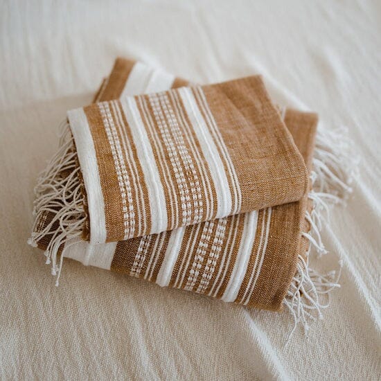 Ecru Adwa Woven Hand Towel - Ochre Bathroom Accessories Ecru