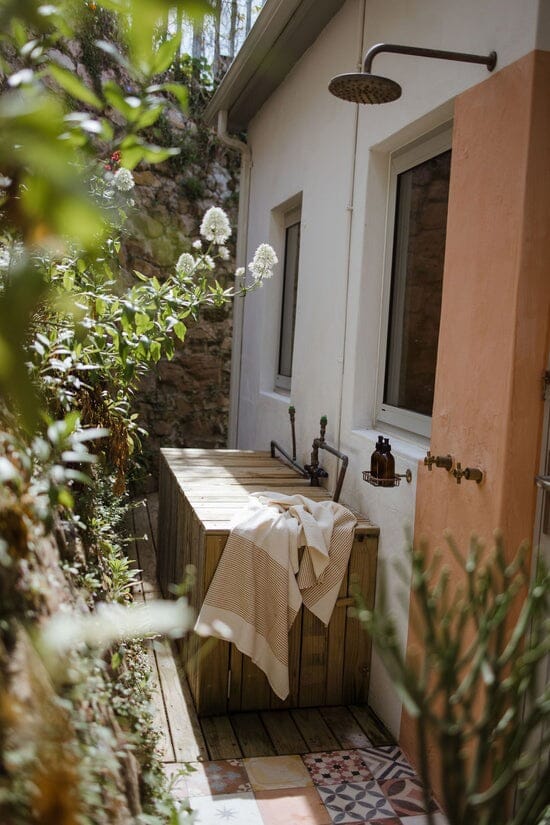 Ecru Skaap Woven Bath Towel - Mustard Bathroom Accessories Ecru