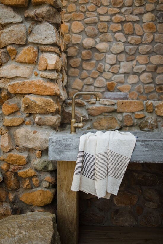 Ecru Skaap Woven Hand Towel - Charcoal Bathroom Accessories Ecru