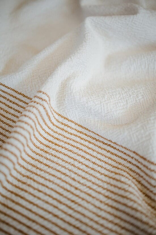 Ecru Skaap Woven Tablecloth - Mustard Kitchen Textiles Ecru