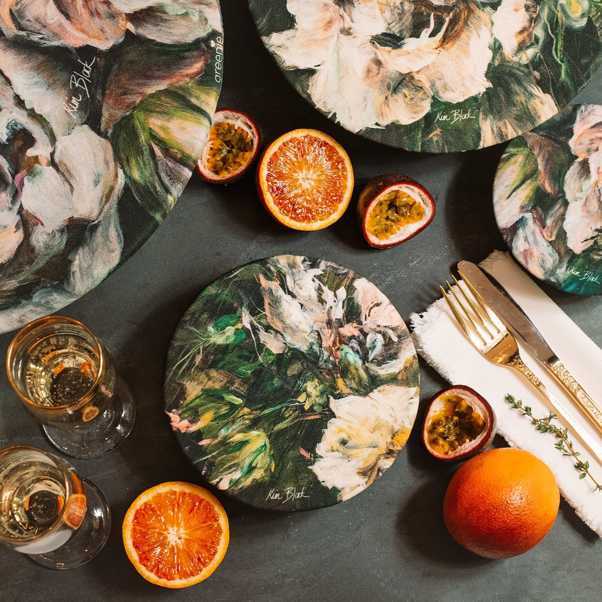 Greenie Food Covers Botanical Art Set of 4 Food Storage Greenie