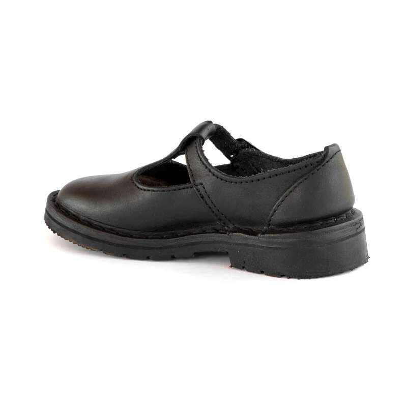 Groundcover Kids T-Bar School Shoe - Black Shoes Groundcover