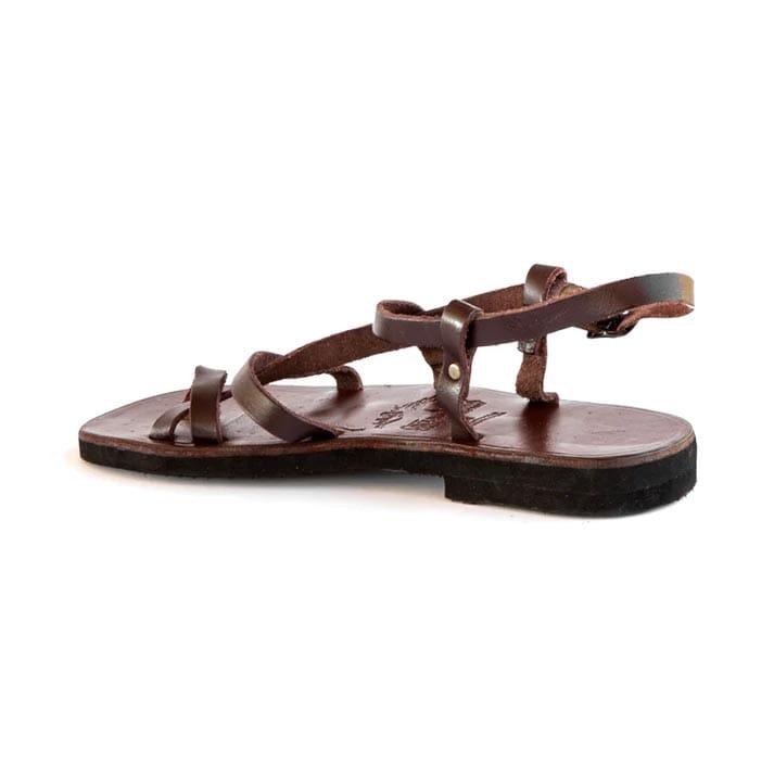 Groundcover Ladies Brown Toe-Strap Leather Sandal Sandals Groundcover