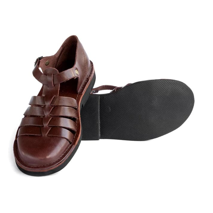 Groundcover Grandpa Men's Brown Leather Sandal Sandals Groundcover