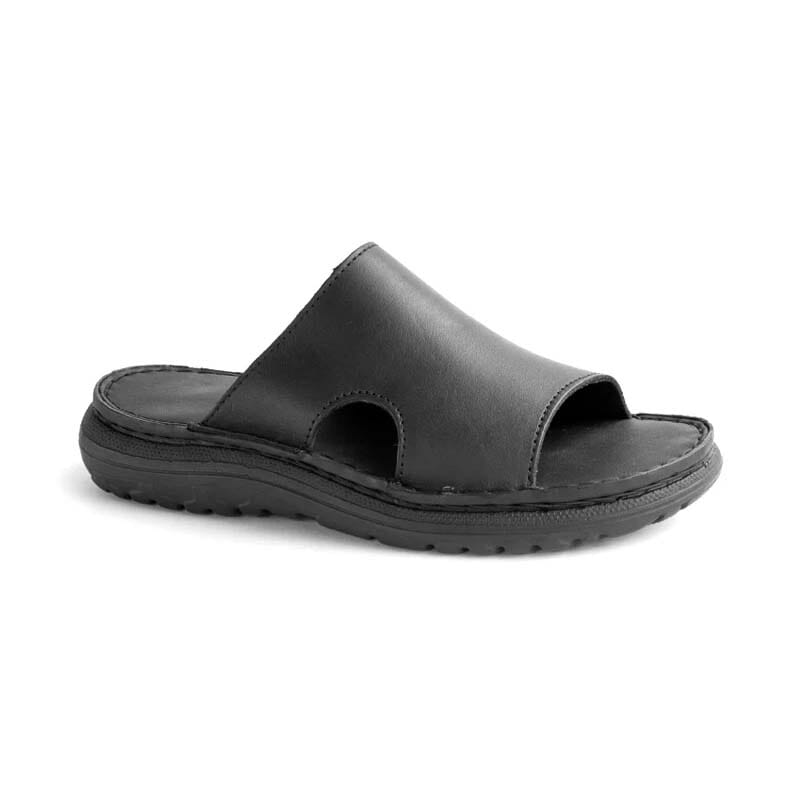 Groundcover Mens Mule Leather Sandal - Black Sandals Groundcover