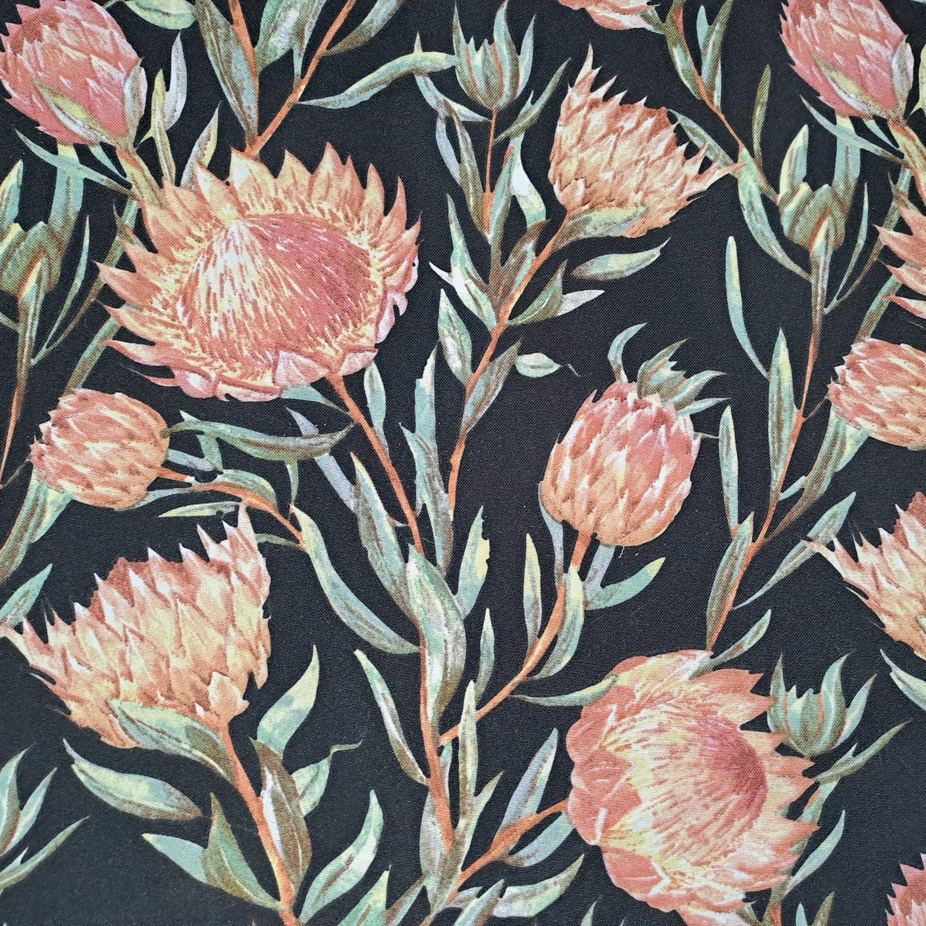 TraDishNal Protea Table Cloth Tableware TraDishNal 4 seater Black Protea