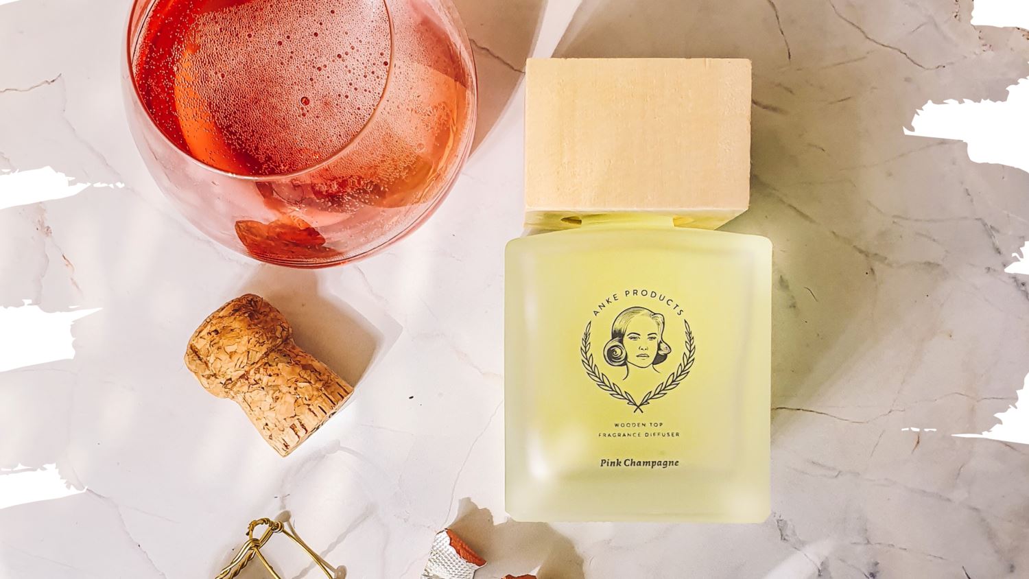 Anke Pink Champagne Wooden Top Diffuser Home Fragrances Anke