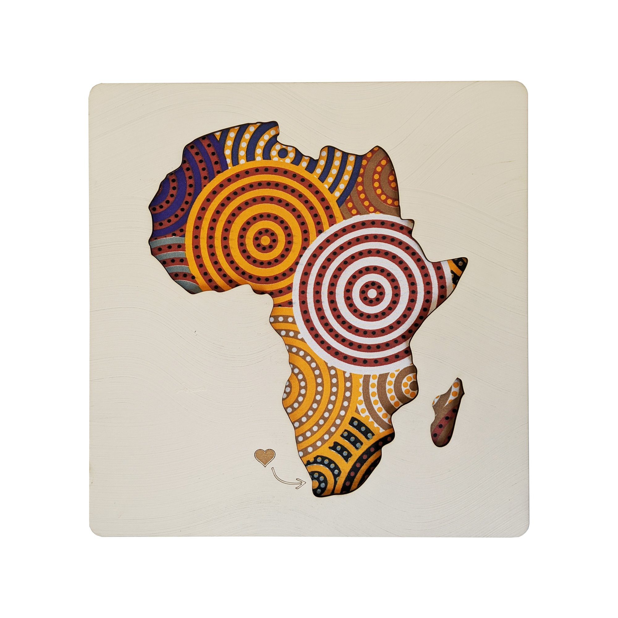 Cape Lasercut Africa Map Shweshwe Fabric Wall Decor Wall Décor & Art Cape Lasercut