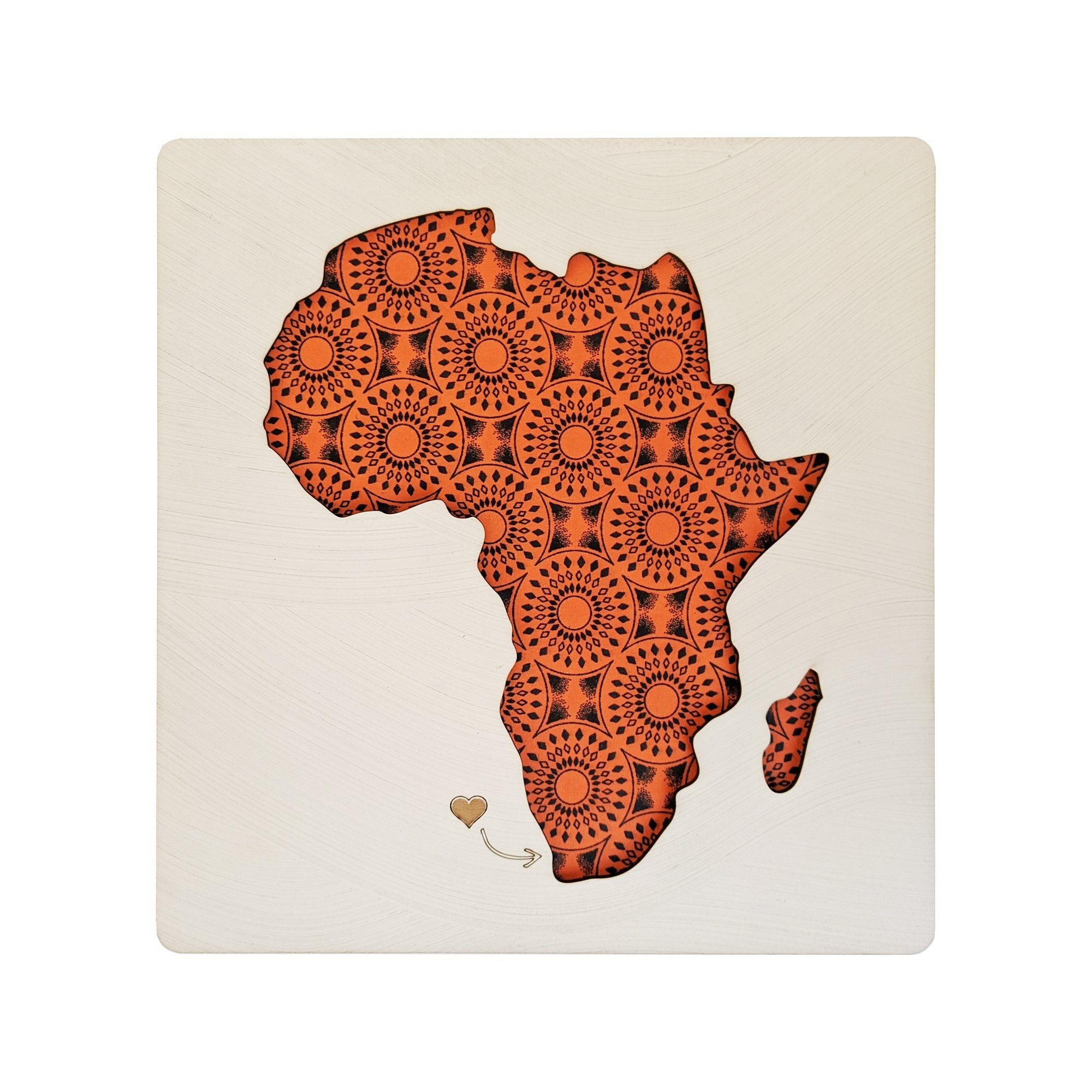 Cape Lasercut Africa Map Shweshwe Fabric Wall Decor Wall Décor & Art Cape Lasercut