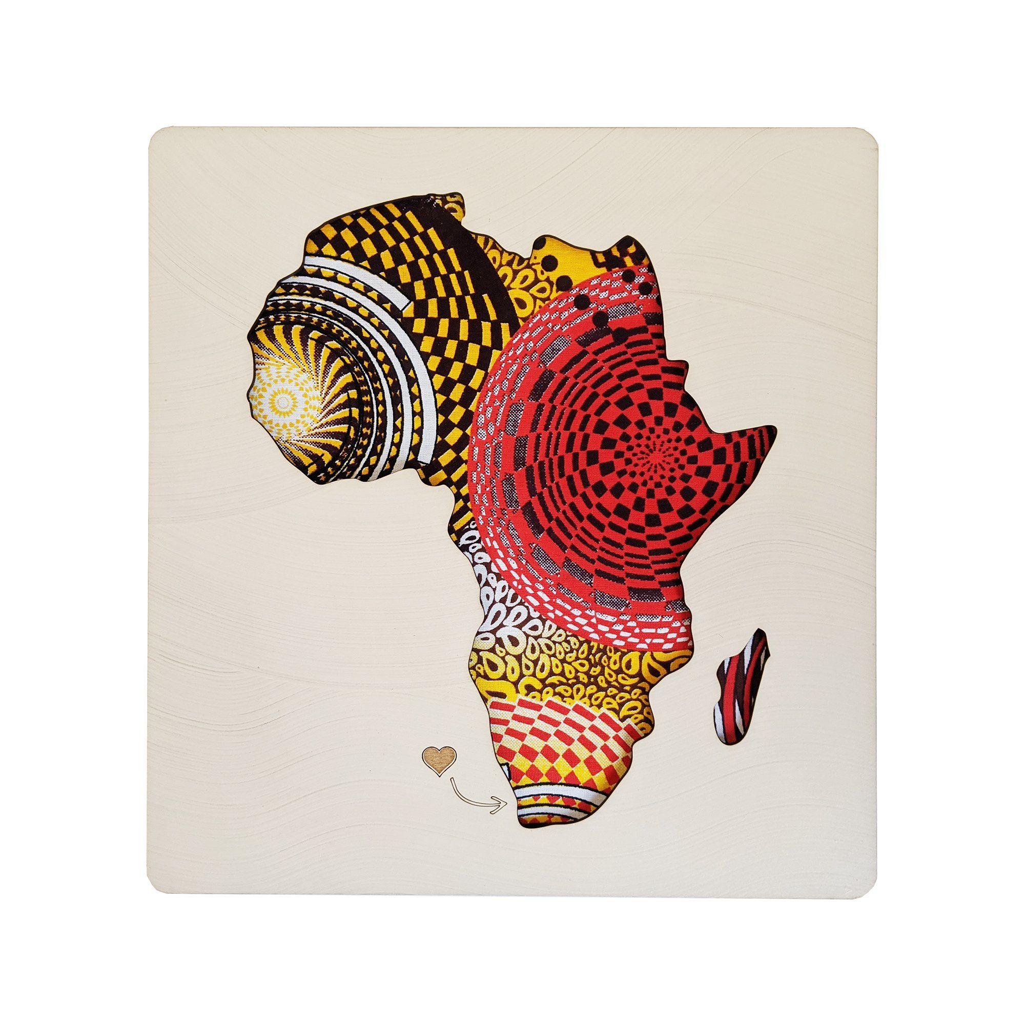 Cape Lasercut Africa Map Shweshwe Fabric Wall Decor Wall Décor & Art Cape Lasercut