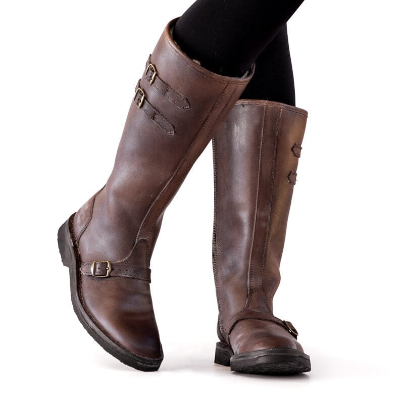 Groundcover Alpine Ladies Brown Long Wool Boots Boots Groundcover