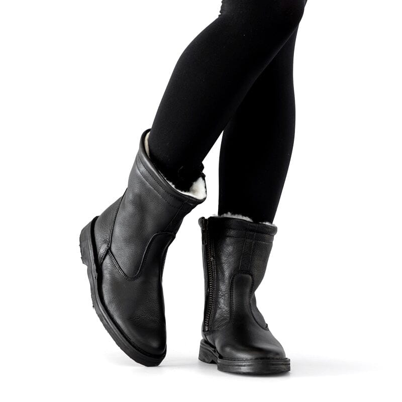 Groundcover Tamara Ladies Black Wool Boots Boots Groundcover