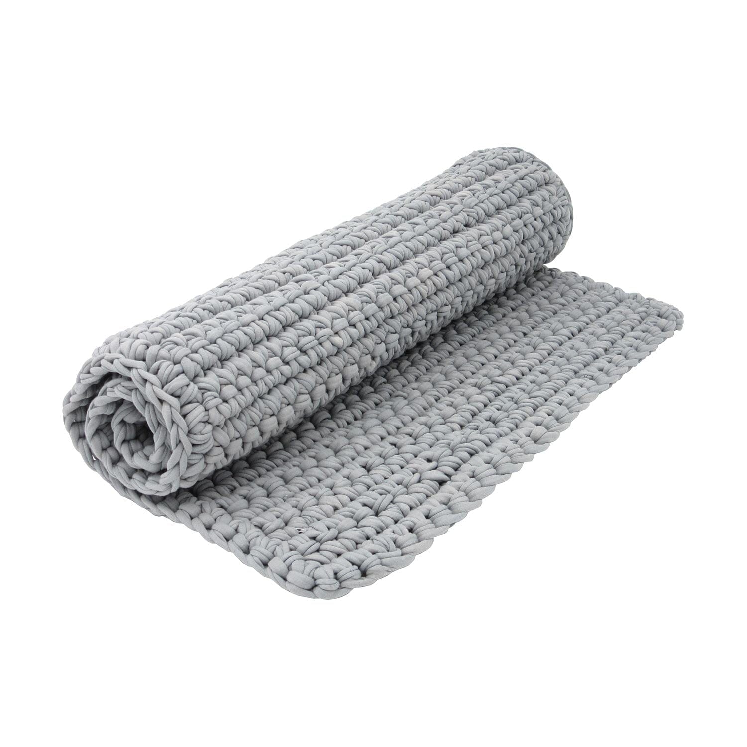 H18 Light Grey Cotton Crochet Bathmat Rugs & Mats H18 Foundation