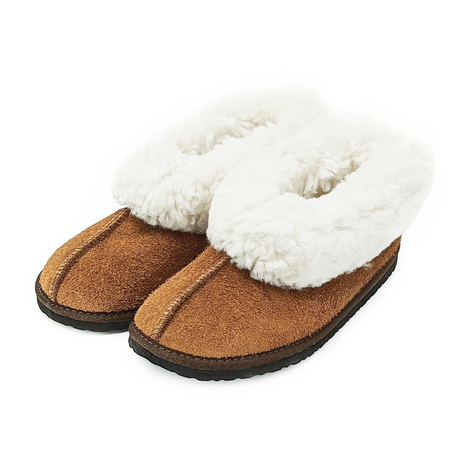 Karu Cosy Caramel Brown Sheepskin & Wool Slippers Slippers Karu Slippers