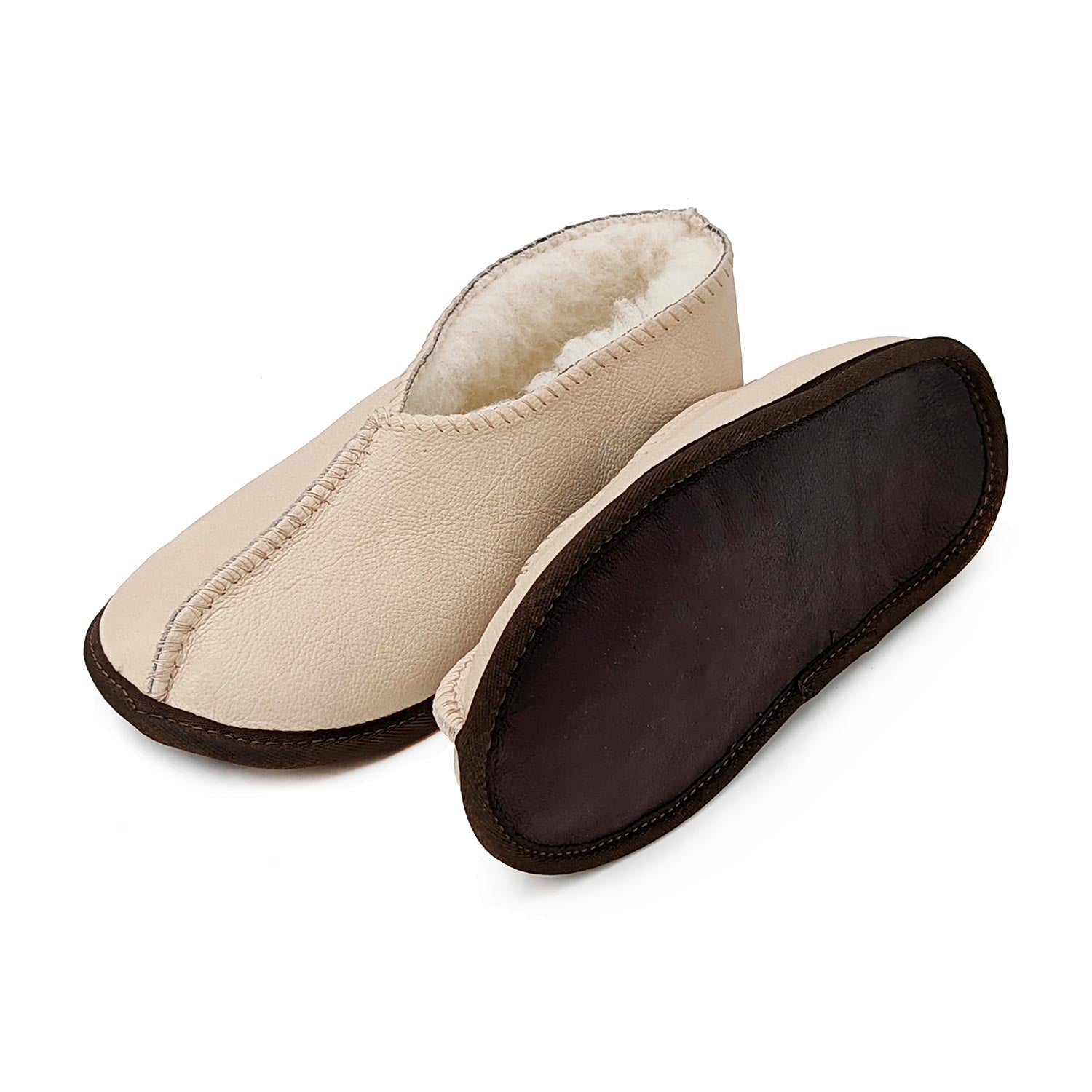 Karu Shloffy Sand Leather & Wool Soft-Sole Slippers Slippers Karu Slippers
