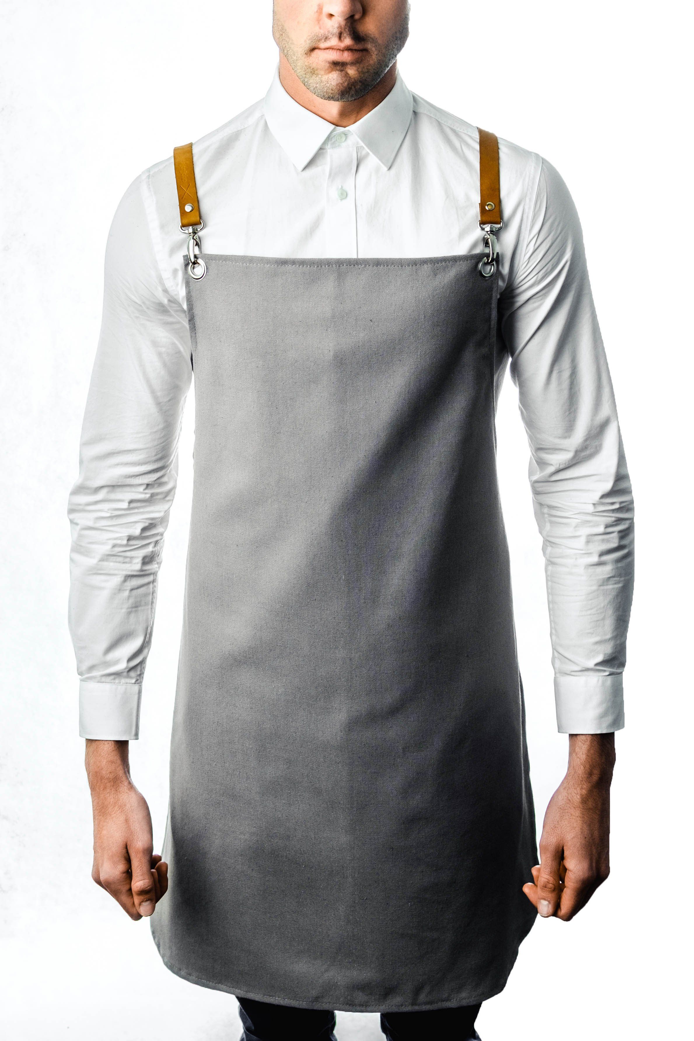 Major John Cotton Canvas Aprons Aprons Major John Medium Light Grey Tan