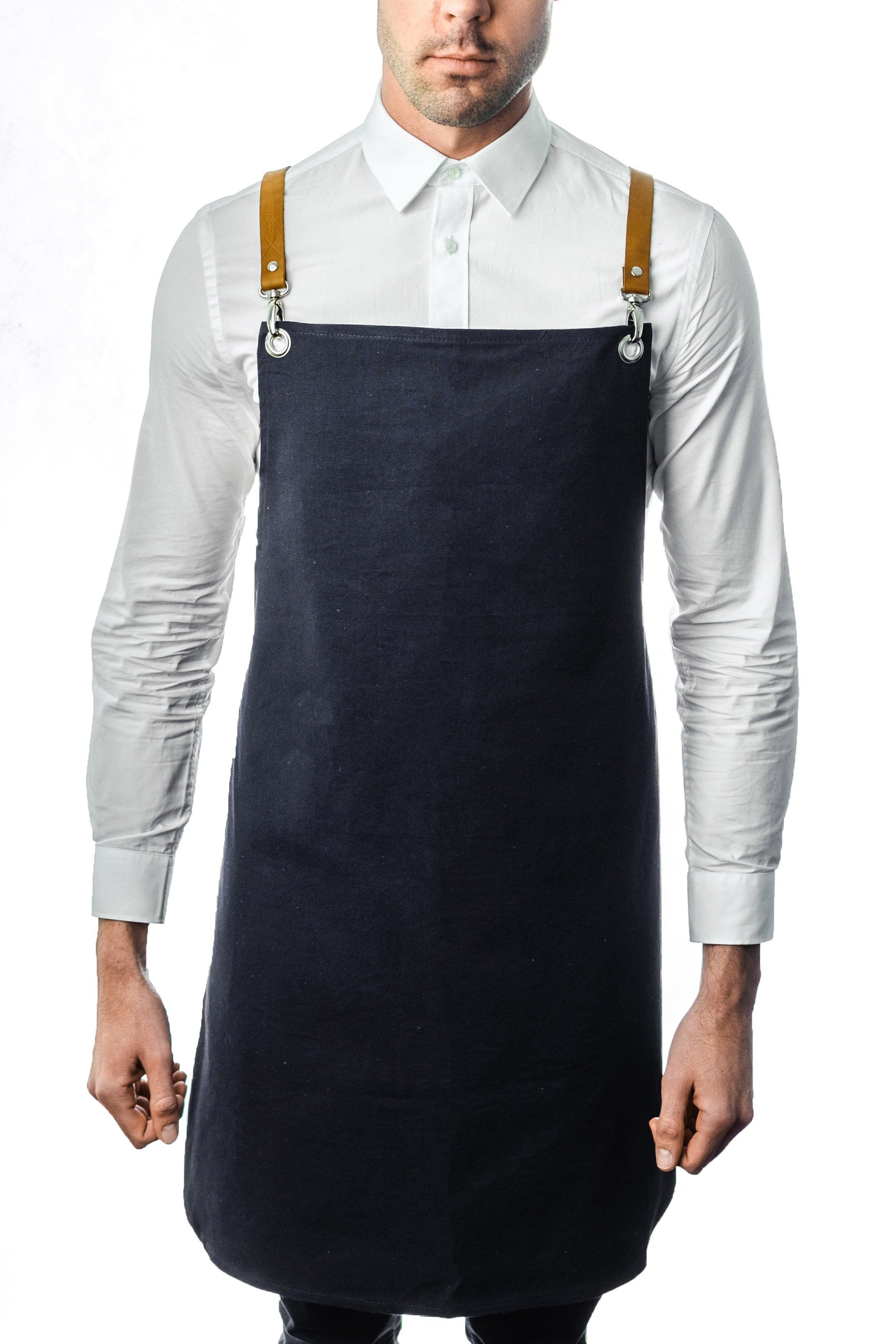Major John Cotton Canvas Aprons Aprons Major John Medium Navy Tan