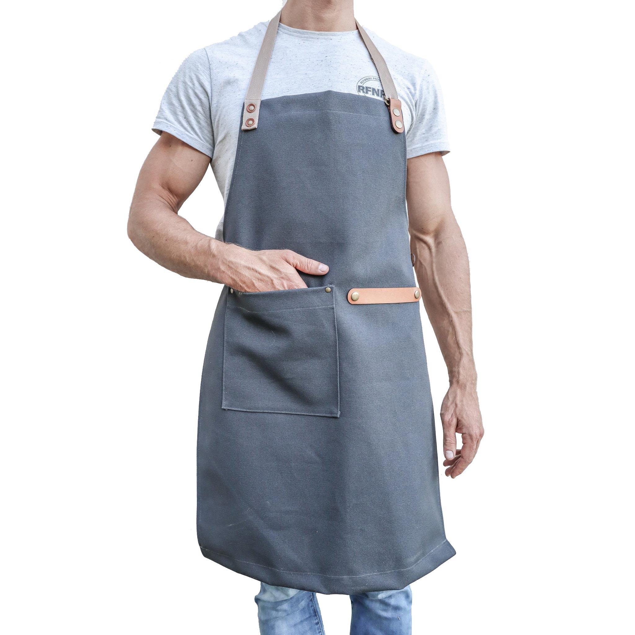 PdJ Cotton Canvas & Leather Aprons Aprons Pieter de Jager Charcoal