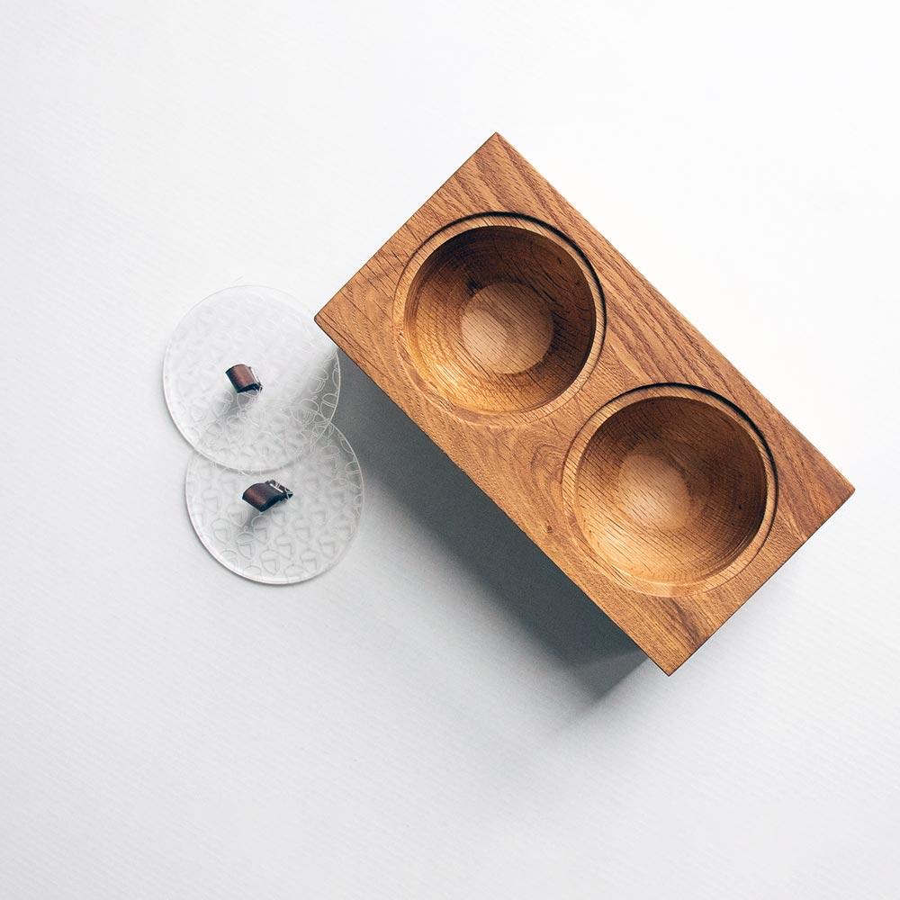 PdJ Wooden Salt & Pepper Pinch Bowl Set Tableware Pieter de Jager