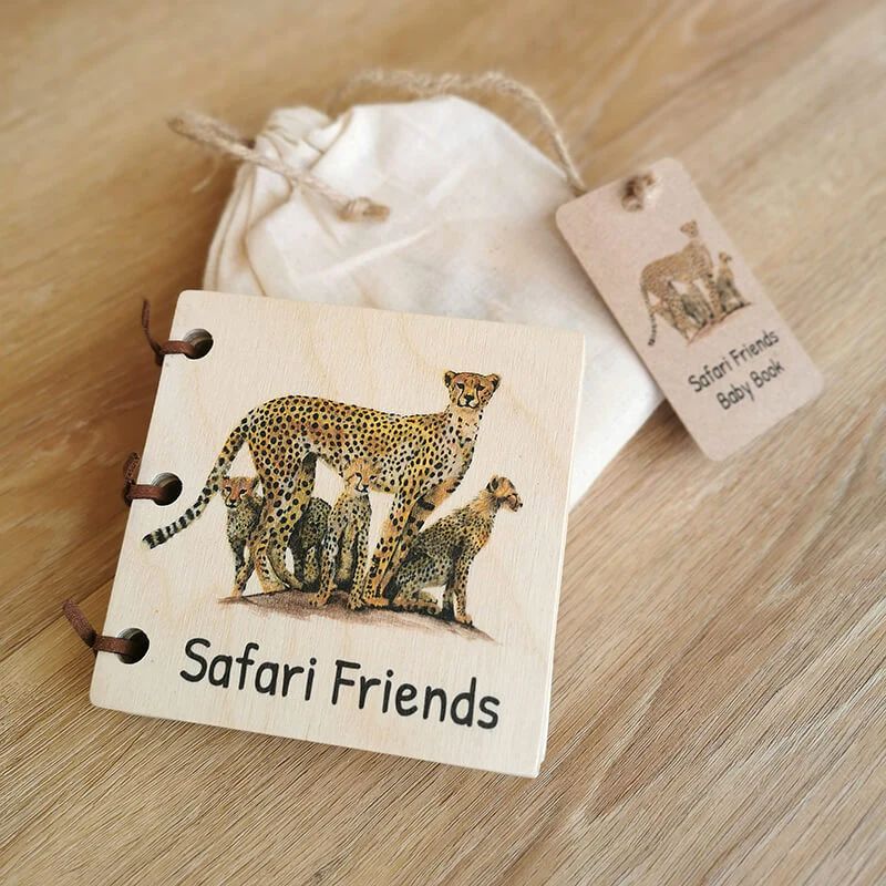 Envirokid Safari Friends Wooden Baby Book Books Envirokid 