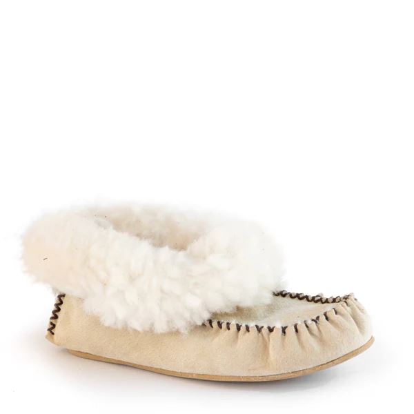 Groundcover Kids Sheepskin Moccasins - Beige Slippers Groundcover 