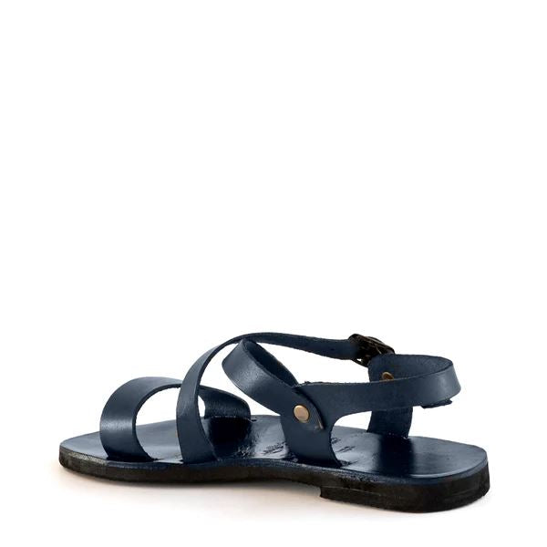 Groundcover Ladies Broad Strap Leather Sandal - Navy Sandals Groundcover 