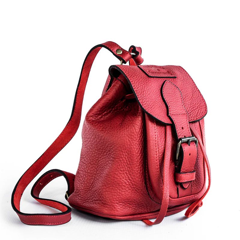 Groundcover Leather Tiny Rucksack Backpacks Groundcover red 