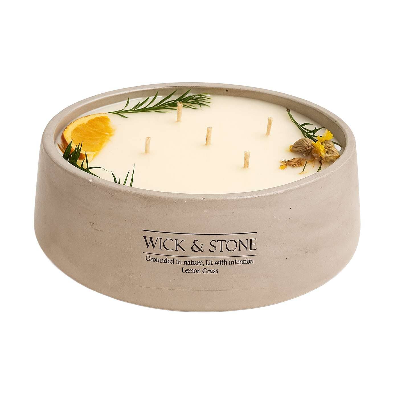 Wick & Stone 1kg Scented Artisanal Candle Candles Wick & Stone Lemongrass 