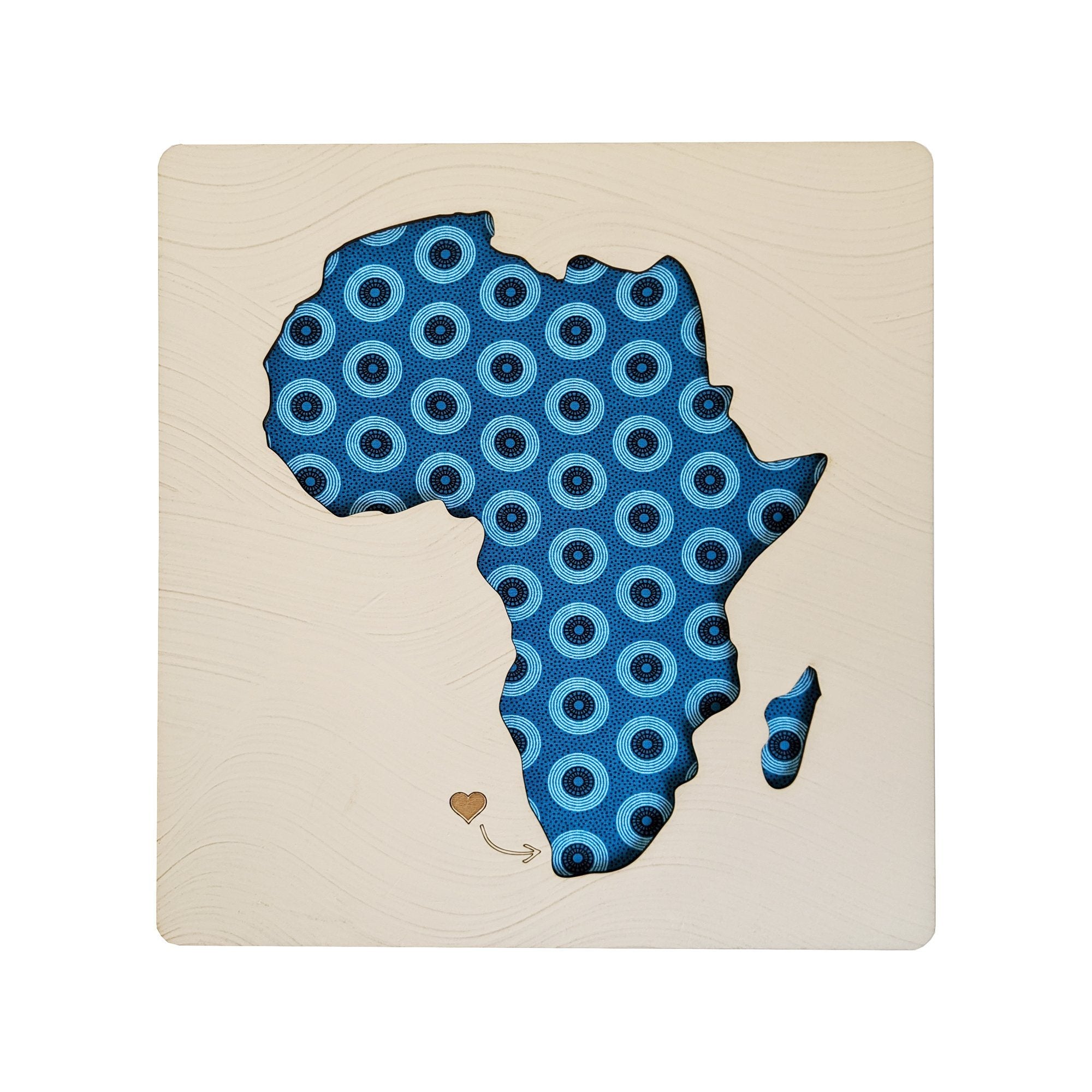 Cape Lasercut Africa Map Shweshwe Fabric Wall Decor Wall Décor & Art Cape Lasercut 