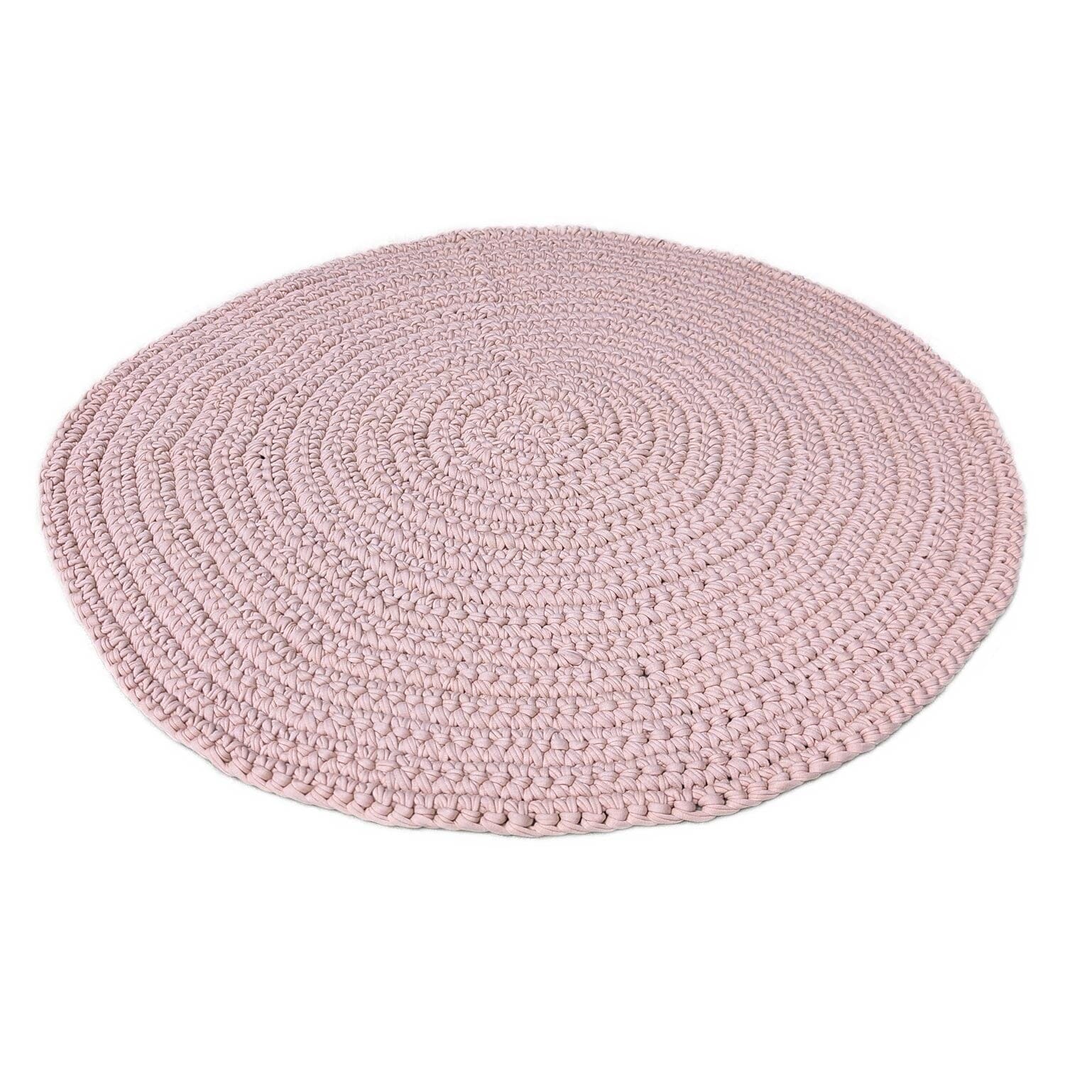 H18 Cotton Crochet Round Mats Rugs & Mats H18 Foundation Dusty Pink 80cm 