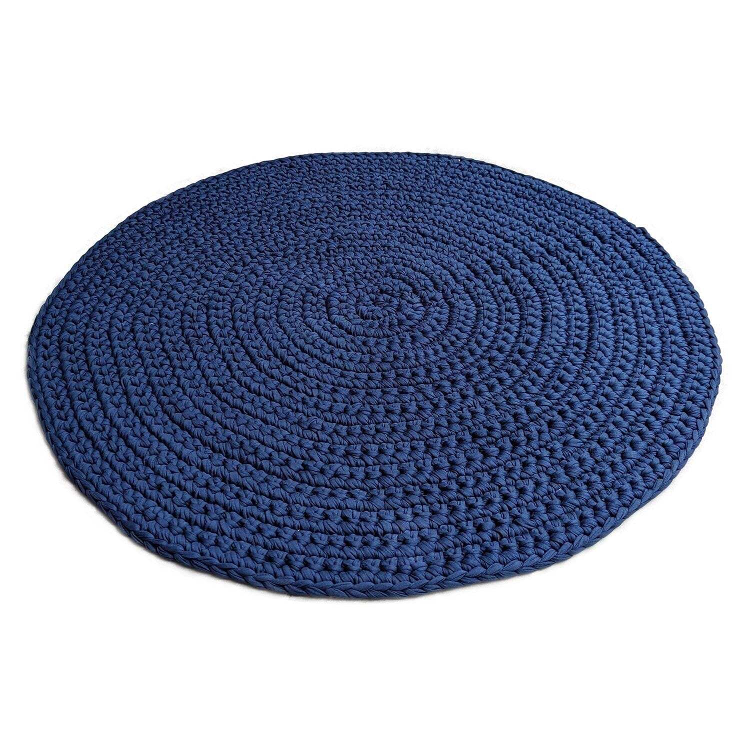 H18 Cotton Crochet Round Mats Rugs & Mats H18 Foundation Navy 80cm 