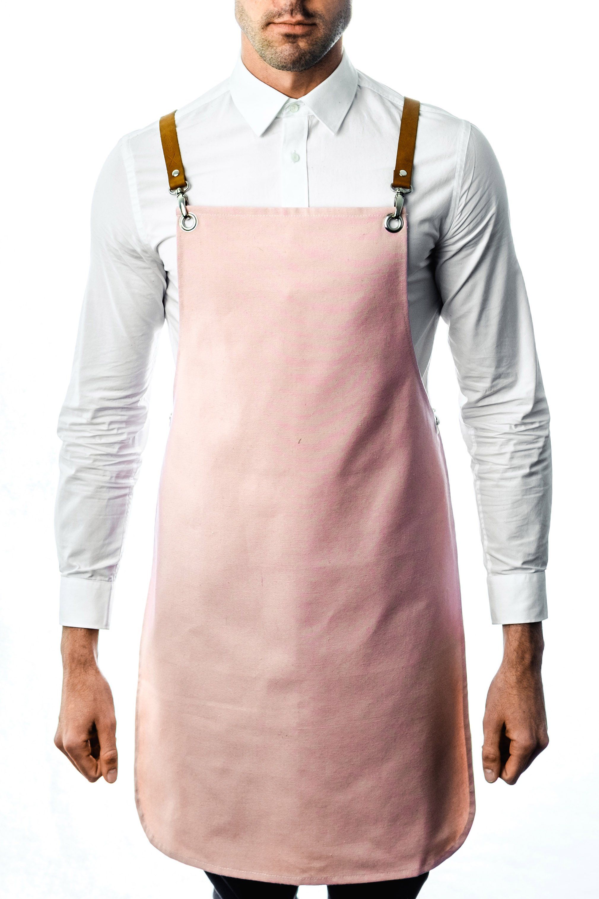 Major John Cotton Canvas Aprons Aprons Major John Medium Pink Tan