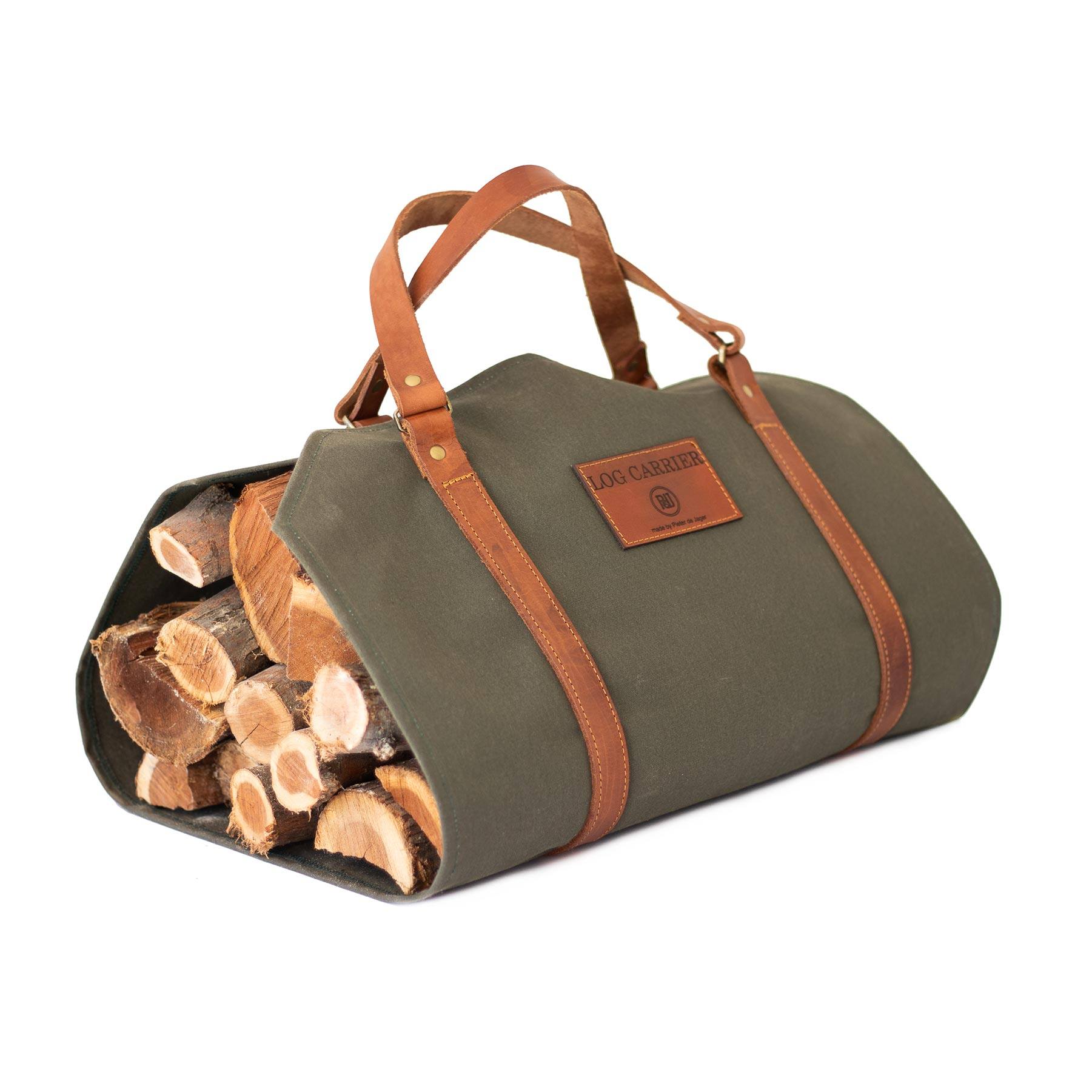 PdJ Canvas & Leather Log Carriers Log Carriers Pieter de Jager green 